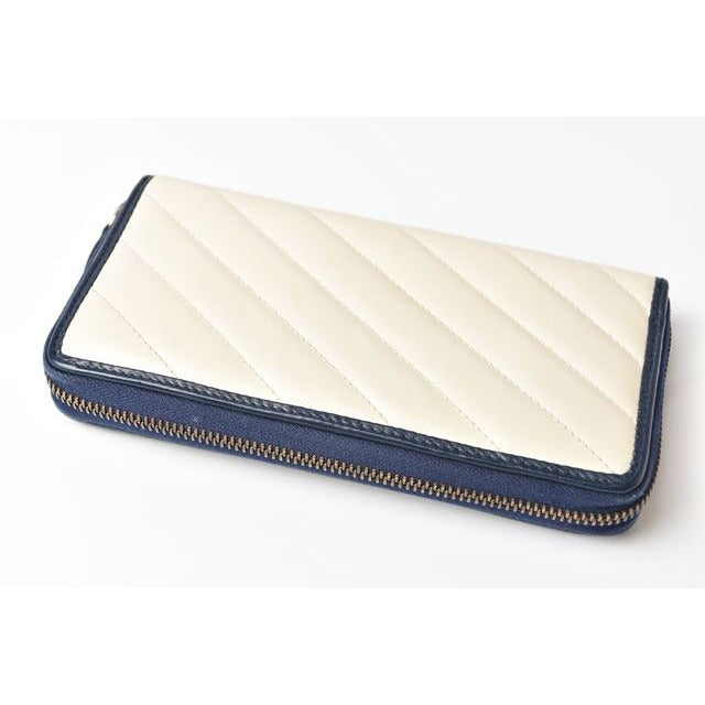 Gucci Wallet Long GG Marmont White Navy — view 8