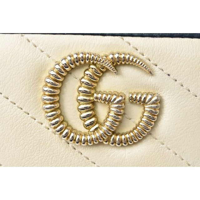 Gucci Wallet Long GG Marmont White Navy — view 9