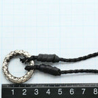Bottega Veneta Intrecciato Circle Silver Leather Necklace 56 cm — view 5