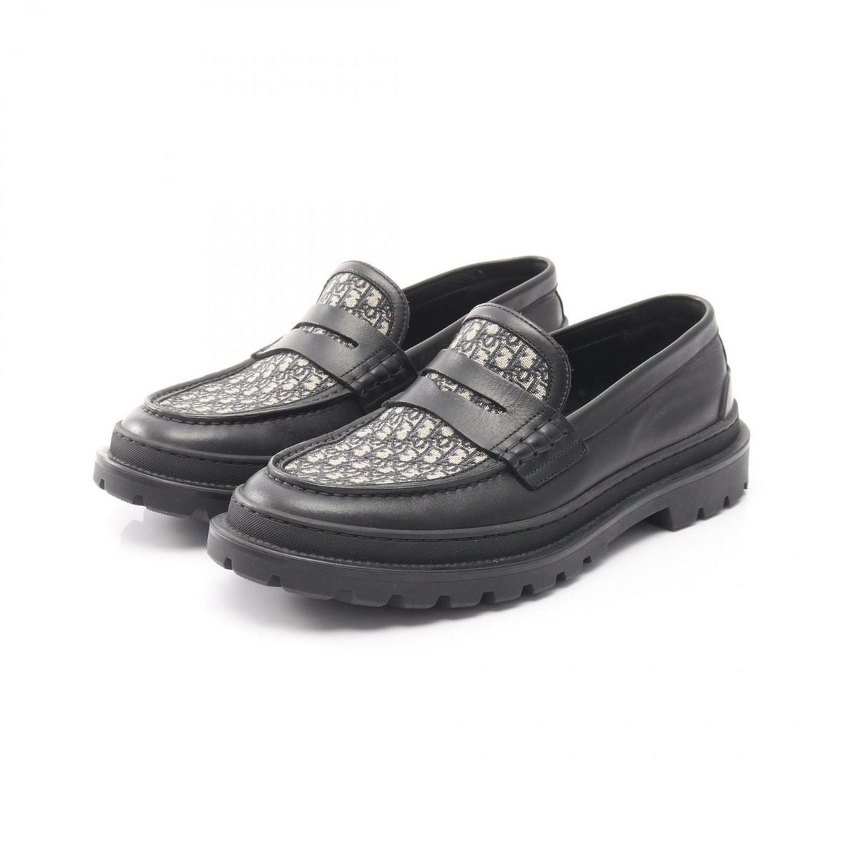 Dior Loafers Oblique Explorer Leather Canvas