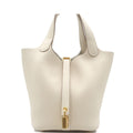 Hermes Picotin Lock PM Craie Gold Taurillon Clemence Handbag