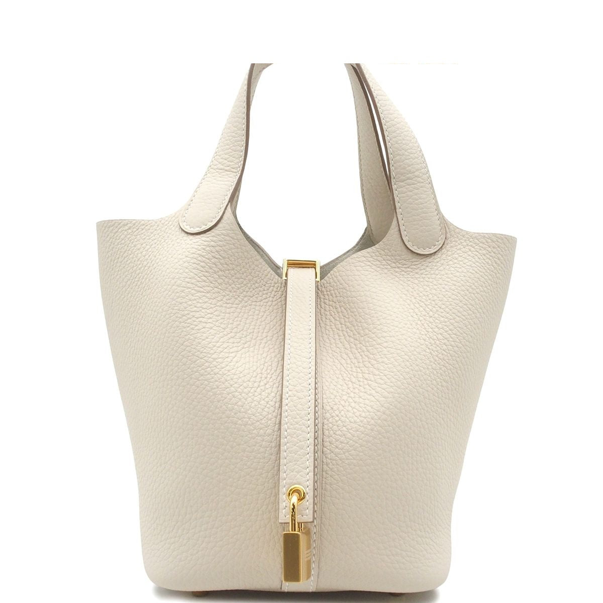 Hermes Picotin Lock PM Craie Gold Taurillon Clemence Handbag