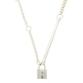 Hermes Padlock Silver Chain Necklace