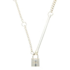 Hermes Padlock Silver Chain Necklace