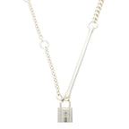 Hermes Padlock Silver Chain Necklace — view 2