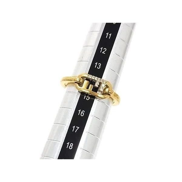 Fendi Ring O-rock Gold Metal Rhinestone — view 4