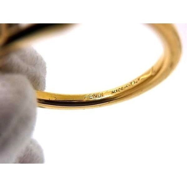 Fendi Ring O-rock Gold Metal Rhinestone — view 5
