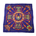 Hermes Scarf Carre 90 Silk Purple Bellflower Red Casy Scarab Pattern