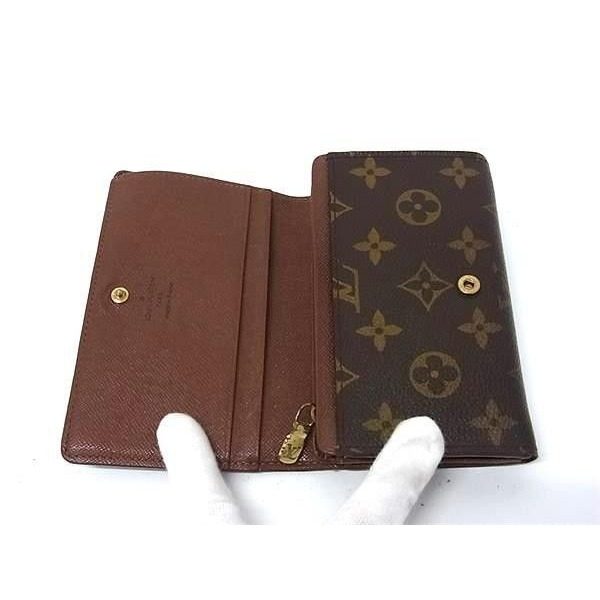 Louis Vuitton Bifold Wallet Porte-Monnaie Viennois Tresor Brown Monogram Gold — view 3