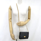 Chanel Quilted 2.55 Chain Wallet Aged Calfskin Antique Gold Hardware — view 9