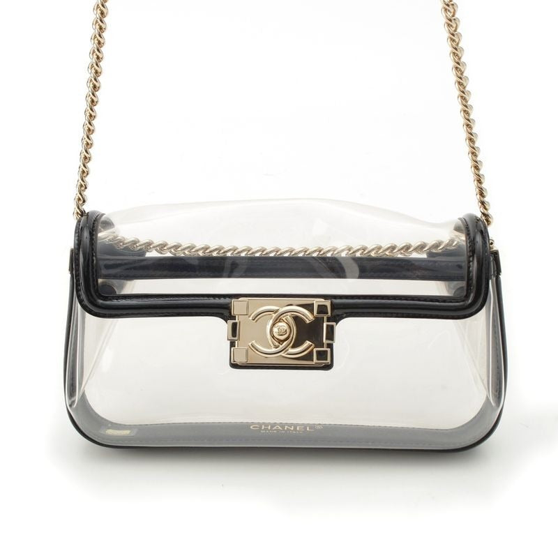 Chanel Boy Vinyl Mini 17 th Series Shoulder Bag Clear