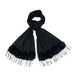 Fendi Muffler Cashmere with Mink Fur Black Scarf — view 2