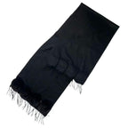 Fendi Muffler Cashmere with Mink Fur Black Scarf — view 3