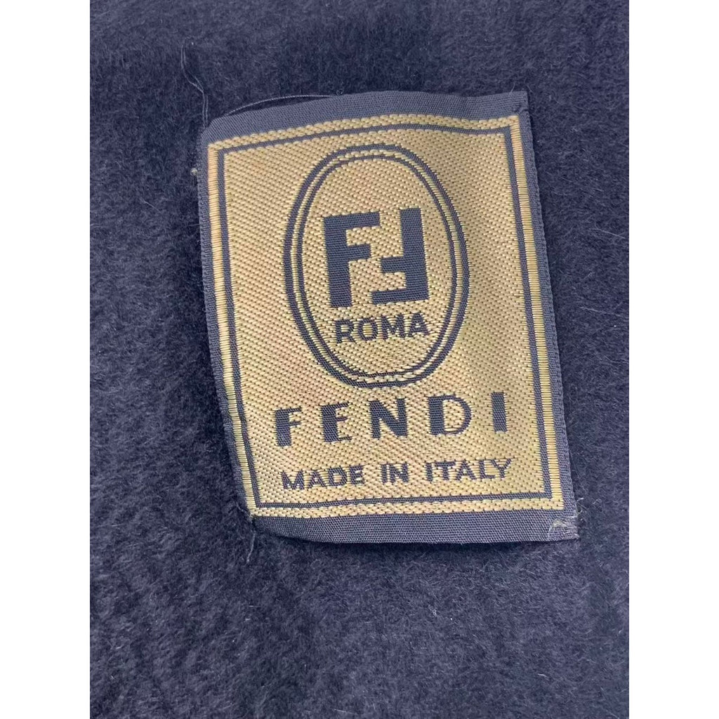 Fendi Muffler Cashmere with Mink Fur Black Scarf — view 4