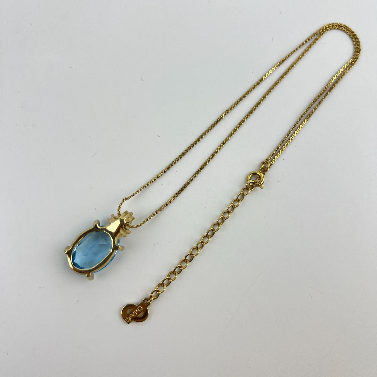 Dior Necklace Pendant Logo Gold Vintage — view 5