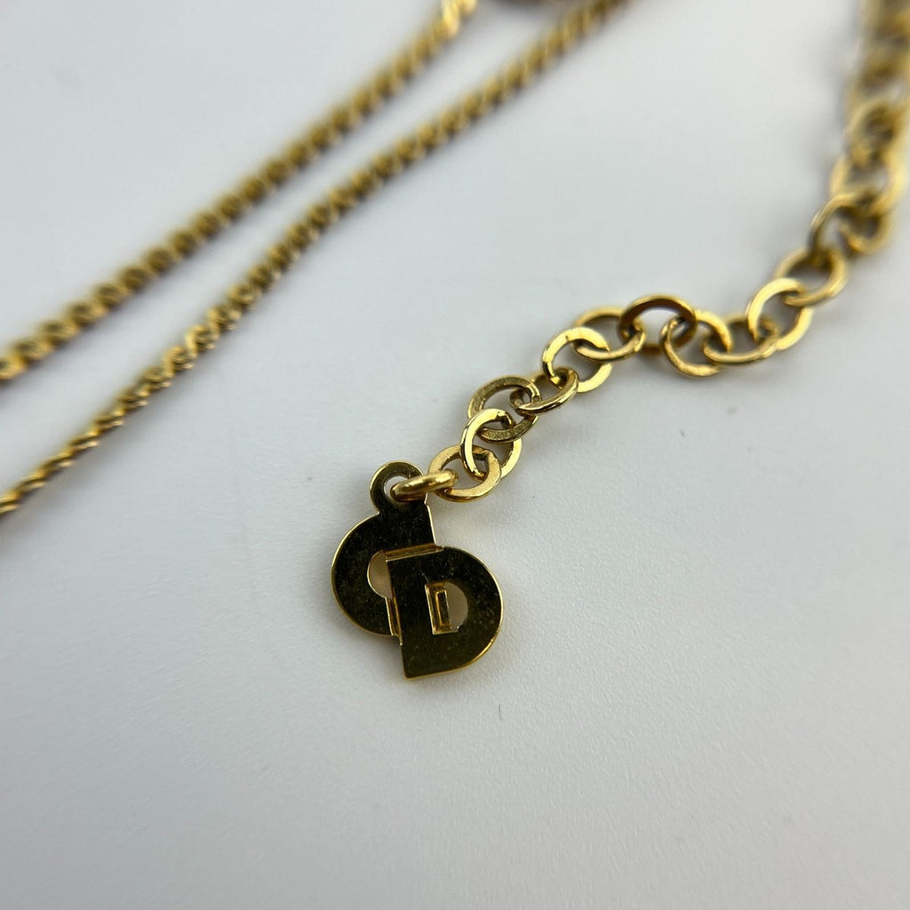 Dior Necklace Pendant Logo Gold Vintage — view 9