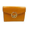 Fendi Fize 8 M0395 Karung Leather Gold Hardware Yellow Trifold Wallet 1050