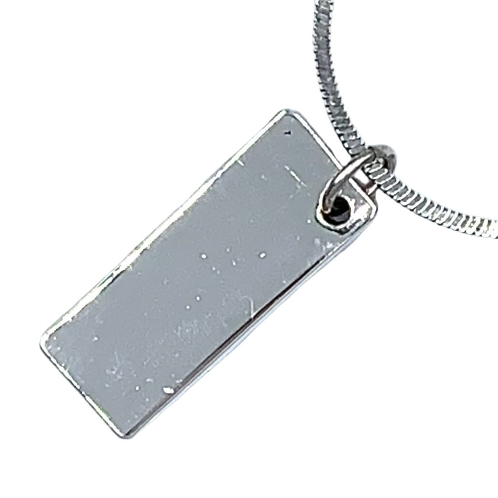 Dior Trotter Plate Metal Enamel Silver Black White Necklace — view 2