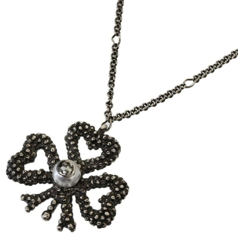 Gucci Clover Faux Pearl Design Necklace Pendant — view 2