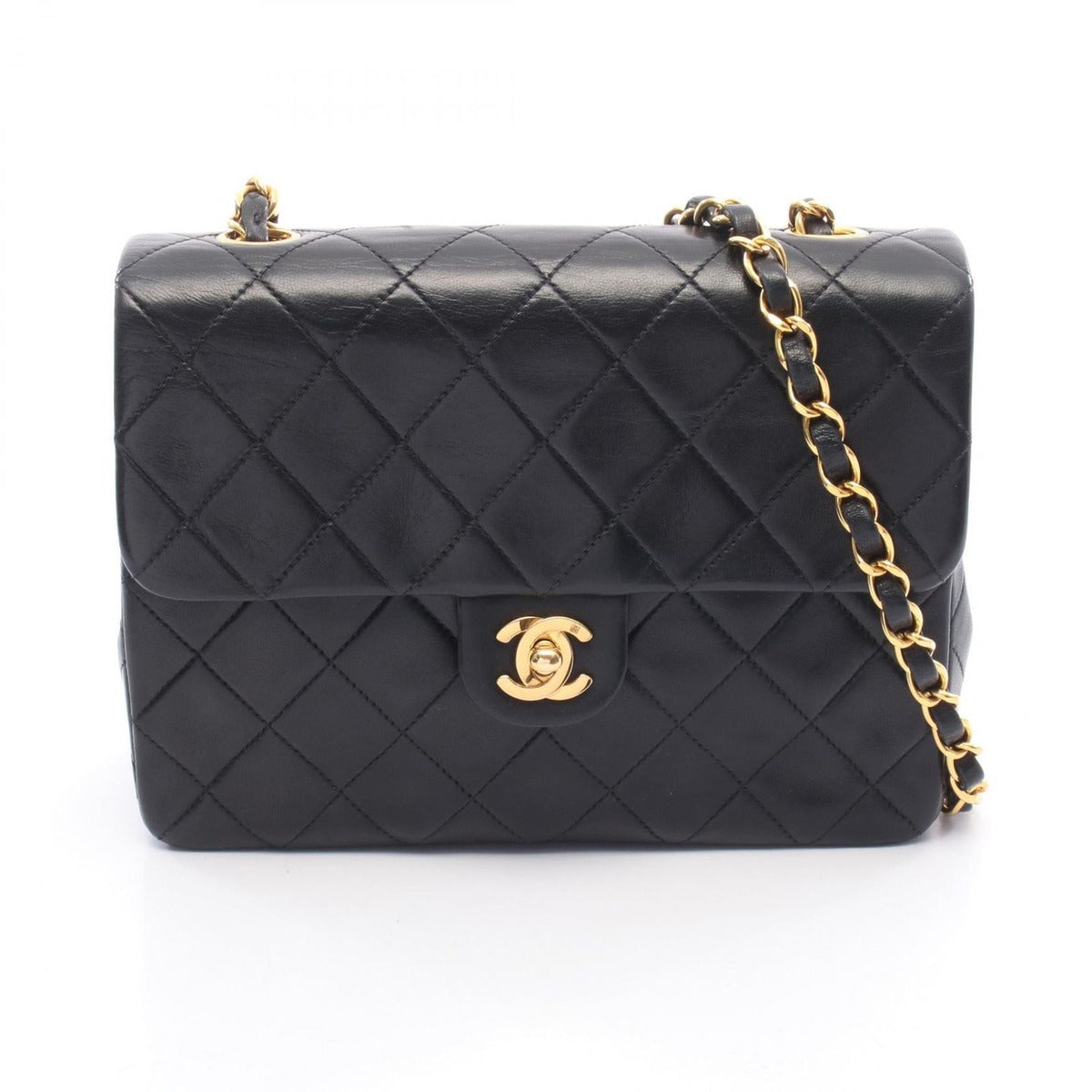 Chanel Shoulder Bag Mini Quilted 20 Black Lambskin