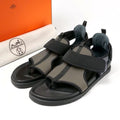 Hermes Giorno Sandals Size 44 Thong Shoes Khaki Black