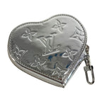 Louis Vuitton Coin Case Porte Monet Cours Leather Silver