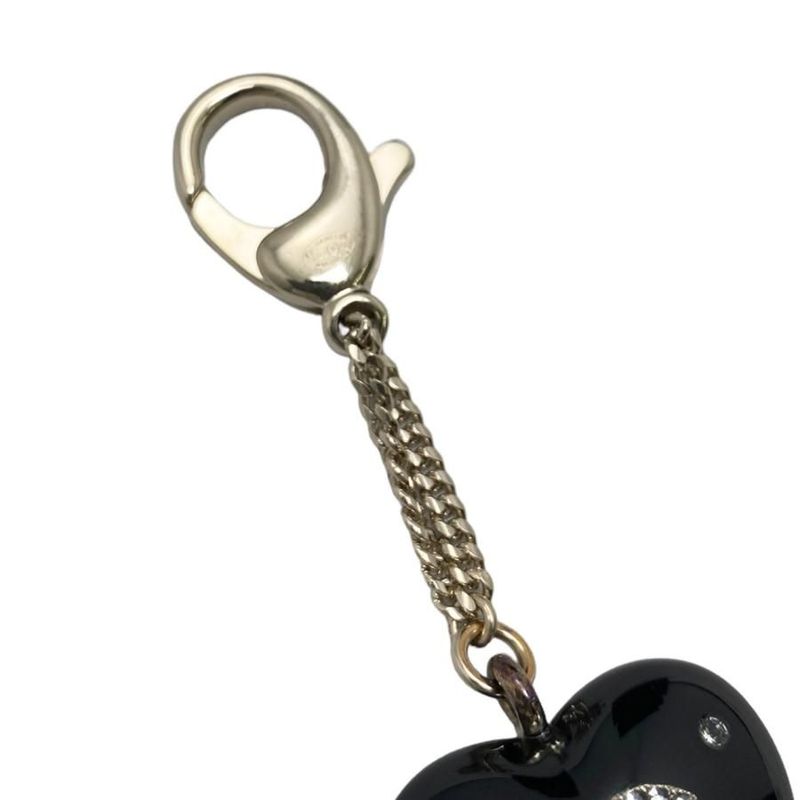 Chanel Key Holder Heart Charm Coco Mark Stone Black 2022 AW — view 5
