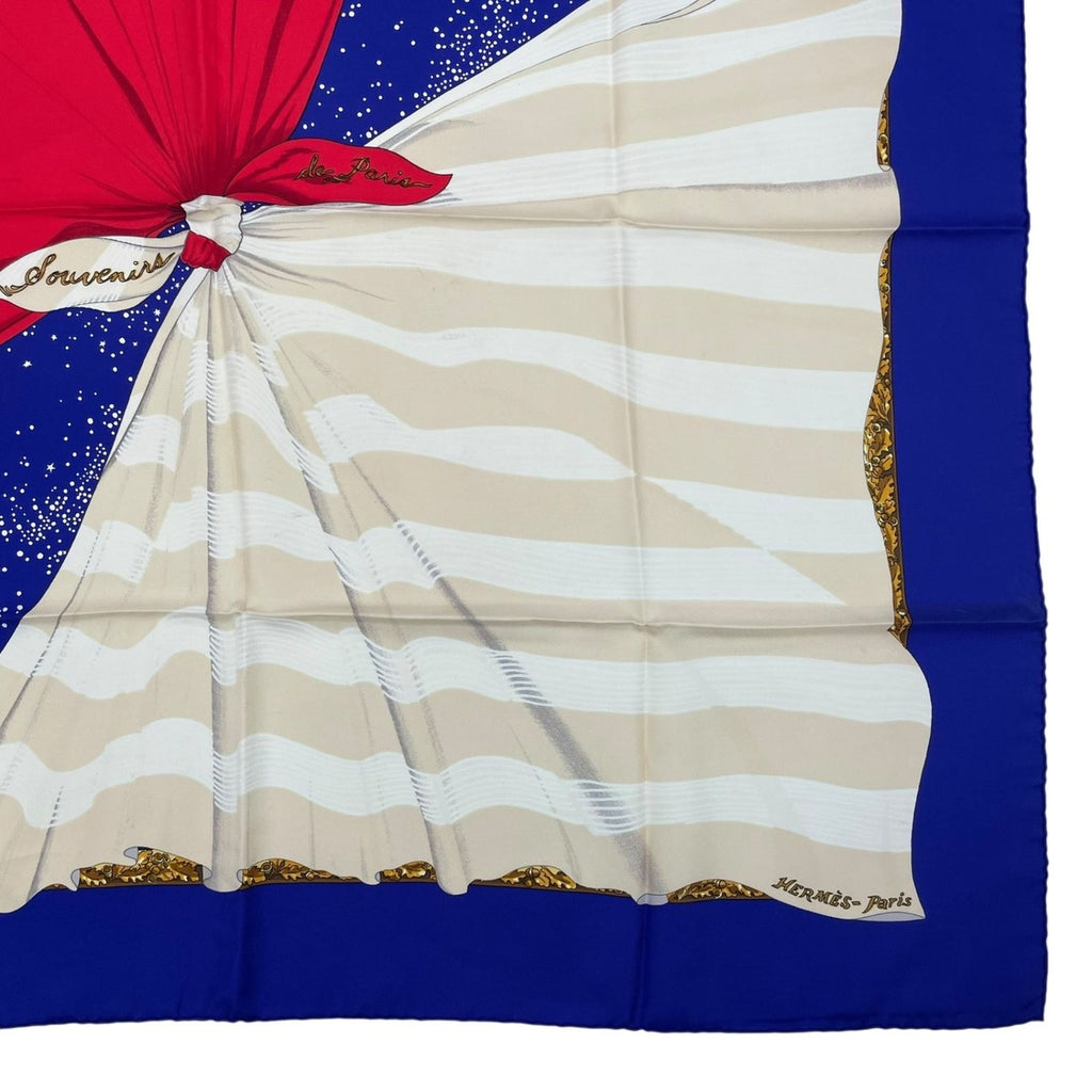 Hermes Scarf Silk Carre 90 Souvenirs de Paris Memories of Eiffel Tower — view 5