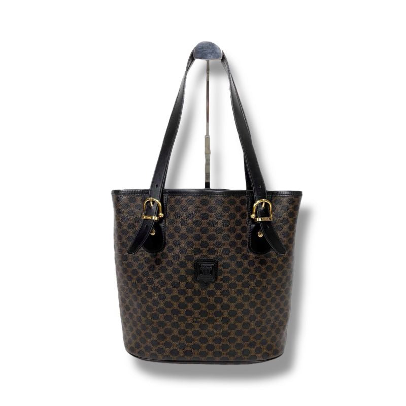 Celine Mini Tote Bag Black Macadam Leather Bucket Shape