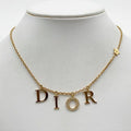 Dior Christian Necklace Dioevolution Gold Metal Rhinestone Logo