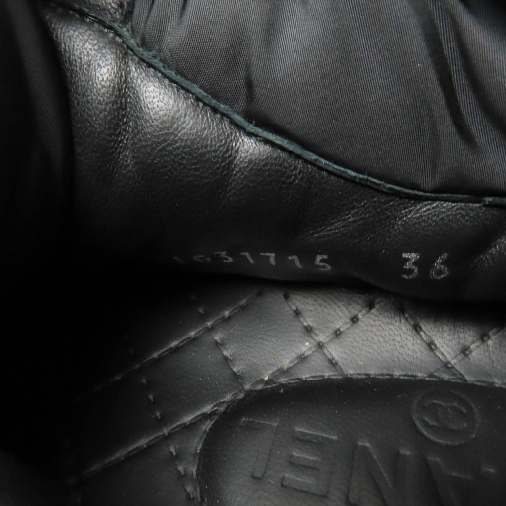 Chanel CC Logo Fabric High Cut Sneakers Black 36 — view 9