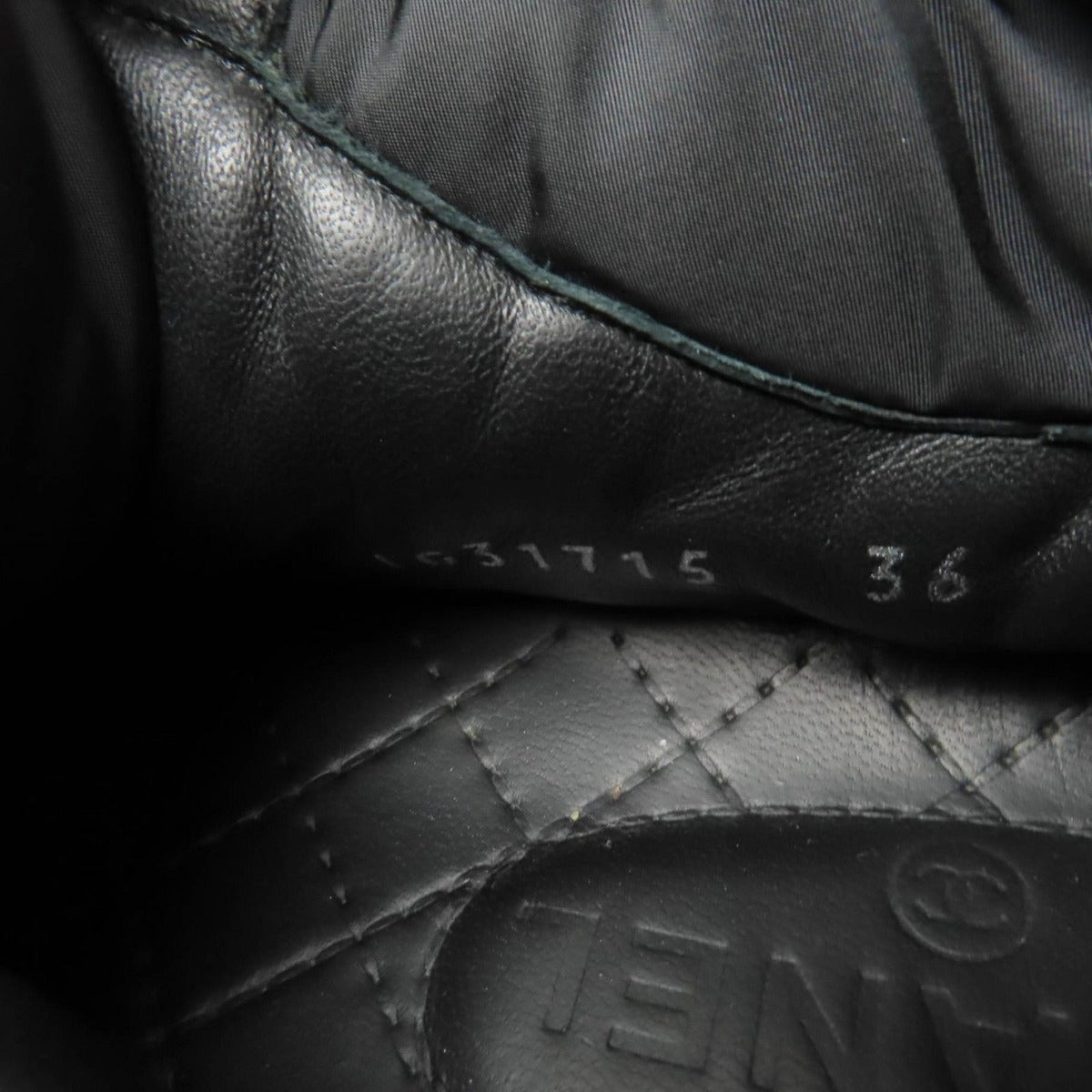 Chanel CC Logo Fabric High Cut Sneakers Black 36 — view 9