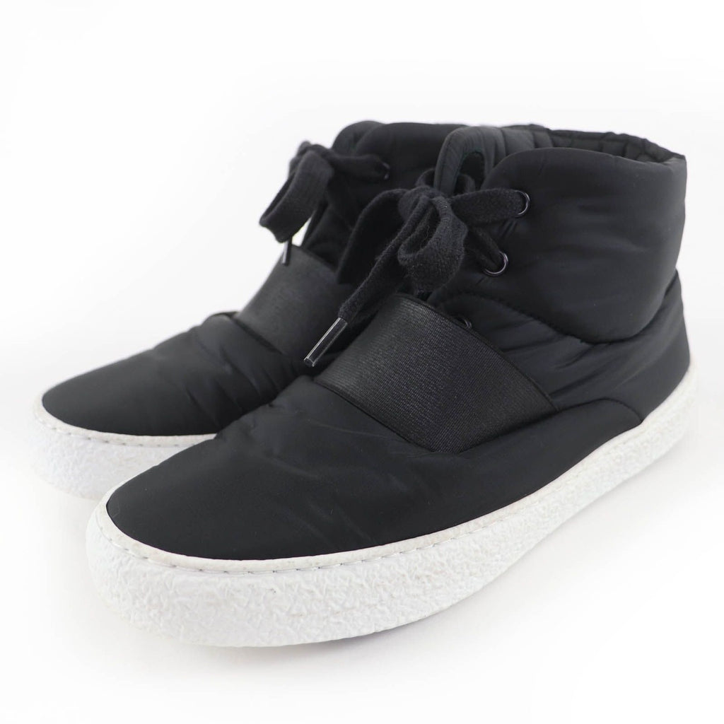 Chanel CC Logo Fabric High Cut Sneakers Black 36