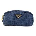 Prada Pouch Denim Blue Navy Logo Mini Small