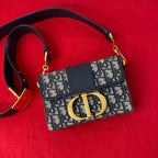 Christian Dior Trotter 30 Montaigne Oblique Leather Canvas Mini Shoulder Bag