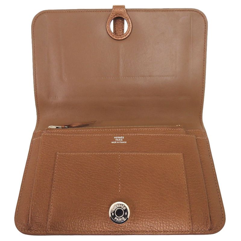 Hermes Dogon GM Midosuji Limited Chevre Bronze Silver Hardware Long — view 4