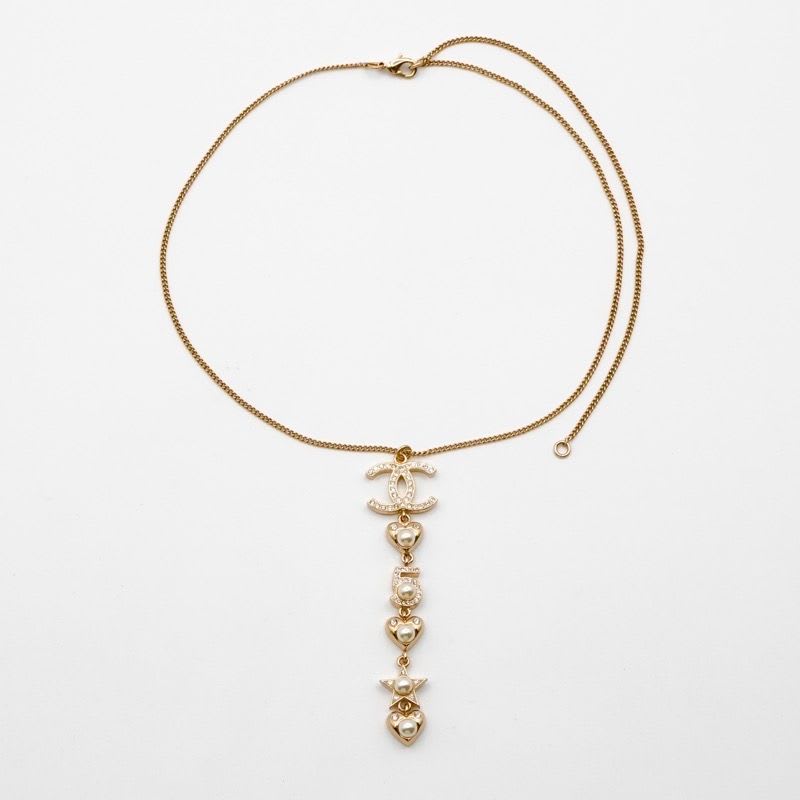 Chanel Choker Gold Coco Mark Pearl Rhinestone Heart Star — view 3