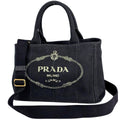 Prada Canapa Tote 2-Way Canvas Black