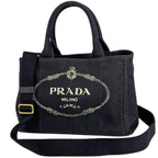 Prada Canapa Tote 2-Way Canvas Black
