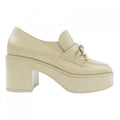 Chanel Loafers Shoes Lambskin Beige