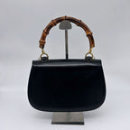 Gucci Bamboo Mini Shoulder Bag 2-Way Calf Leather Black Gold — view 2