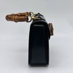Gucci Bamboo Mini Shoulder Bag 2-Way Calf Leather Black Gold — view 4