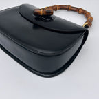 Gucci Bamboo Mini Shoulder Bag 2-Way Calf Leather Black Gold — view 9