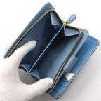Prada Saffiano Astrale Light Blue Fold Wallet — view 6