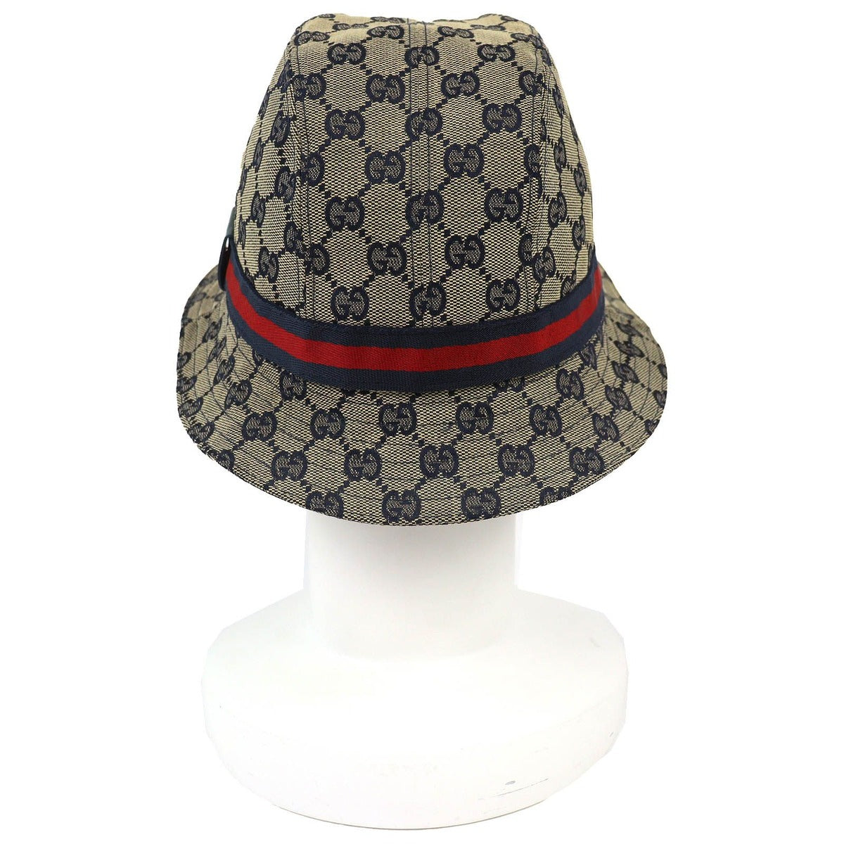 Gucci Cotton GG Canvas Bucket Hat Beige Navy Red — view 4