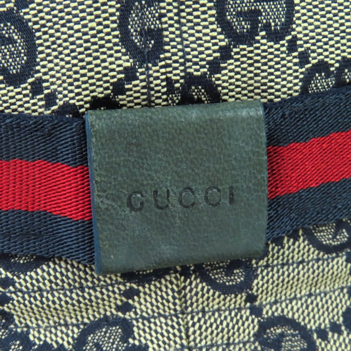 Gucci Cotton GG Canvas Bucket Hat Beige Navy Red — view 6