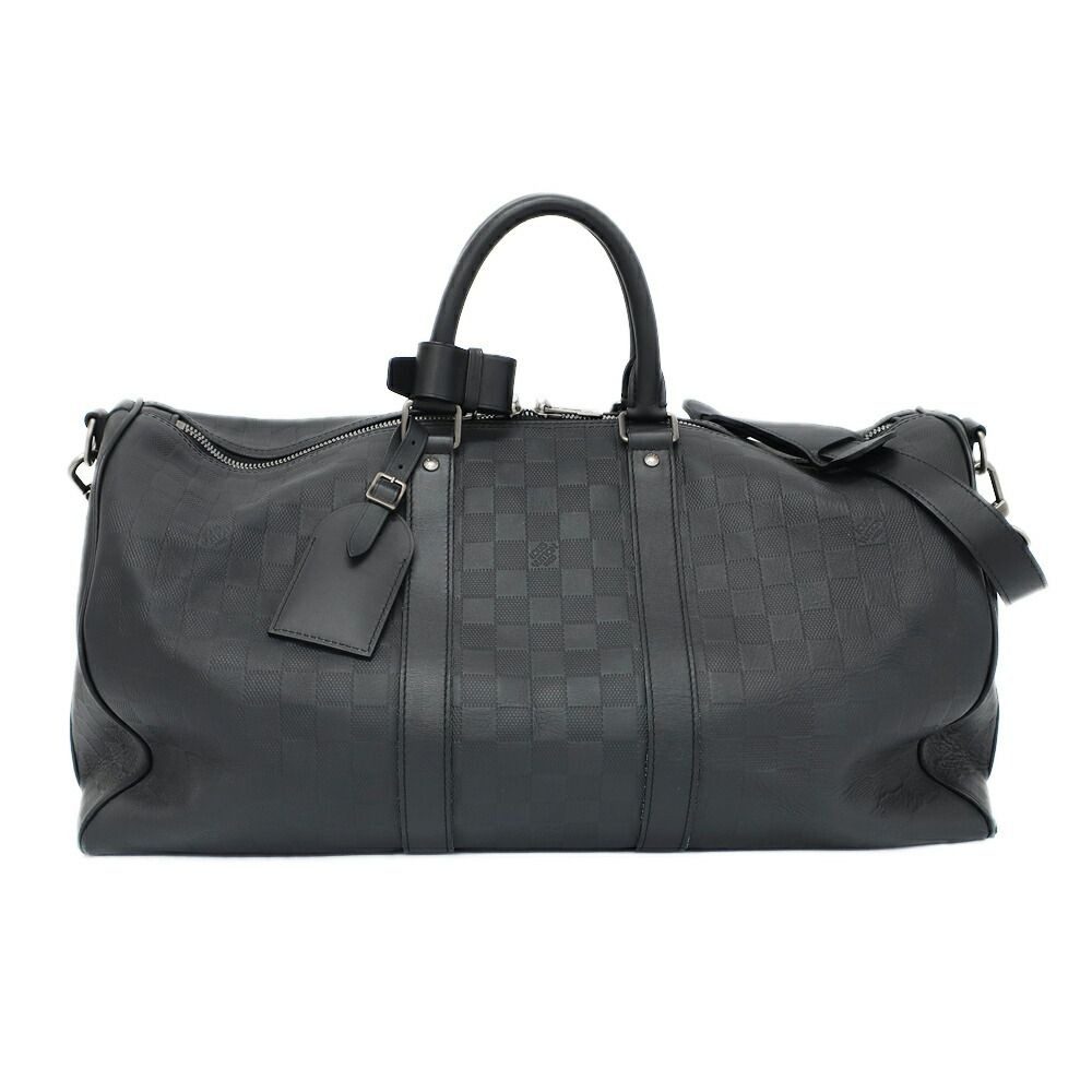 Louis Vuitton Keepall Bandouliere 45 Boston Bag Damier Infini Black