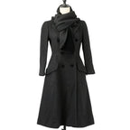 Chanel Tweed Coat with Scarf 36 Black