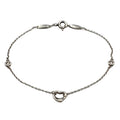 Tiffany & Co Diamond by the Yard Open Heart Clear Silver Bracelet