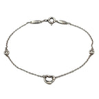 Tiffany & Co Diamond by the Yard Open Heart Clear Silver Bracelet